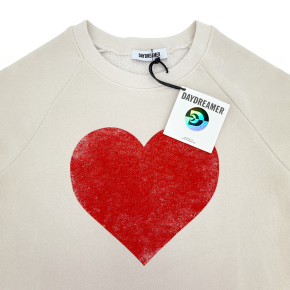 Copied - DAYDREAMER Heart Cutoff Sweatshirt in Dirty White S - Picture 6 of 12